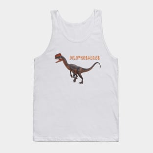 dilophosaurus dinosaur pre historic reptile Tank Top